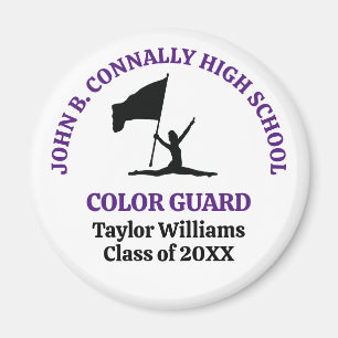 Purple High School Colour Guard Personalized Magnet