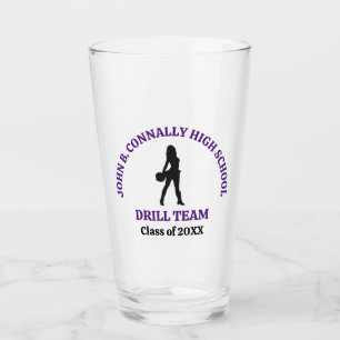 Purple High School Drill Team Dancer Personalized Glass