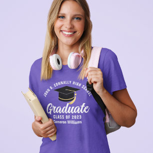 Purple High School Graduate Custom Graduation T-Shirt