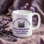 Purple High School Marching Band Customizable Coffee Mug<br><div class="desc">This modern purple high school marching band mug features the student and band name under the drums. Customize for symphonic,  wind ensemble,  or concert band members or their director for a great graduation keepsake gift.</div>
