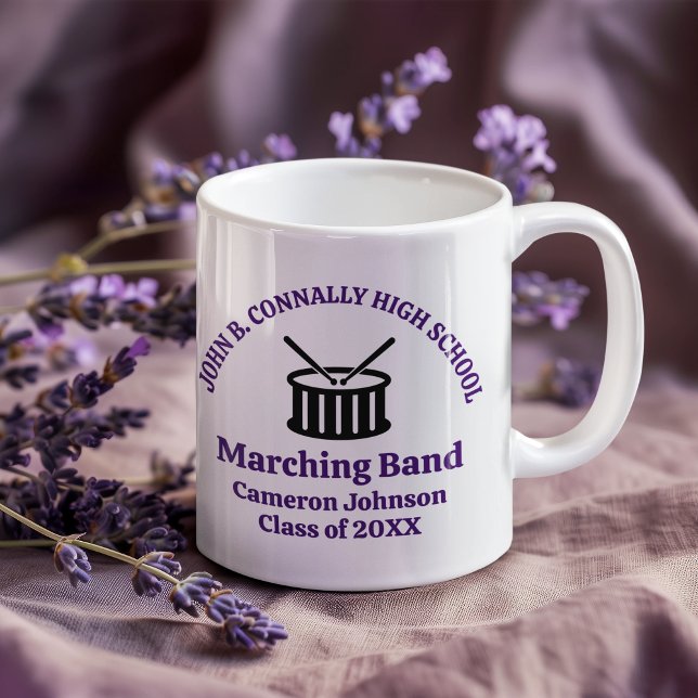 Purple High School Marching Band Customizable Coffee Mug (Creator Uploaded)