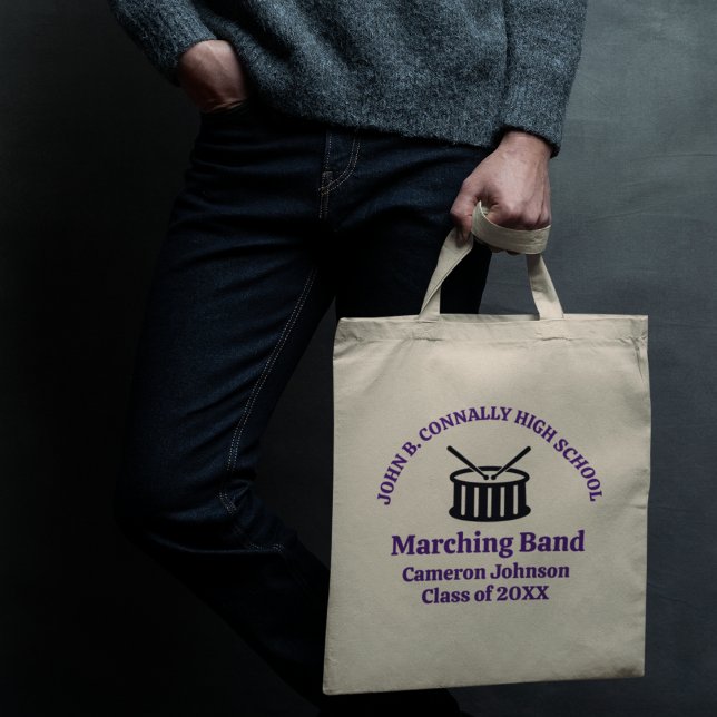 Purple High School Marching Band Customizable Tote Bag (Creator Uploaded)