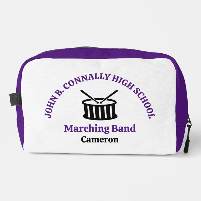 Purple High School Marching Band Personalized Dopp Kit (Front)