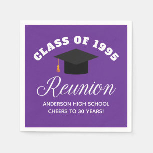 Purple High School Reunion Personalized Party Napkin