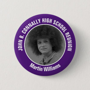 Purple High School Reunion Yearbook Photo 2 Inch Round Button