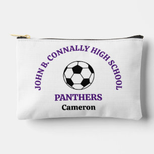 Purple High School Soccer Team Personalized Accessory Pouch