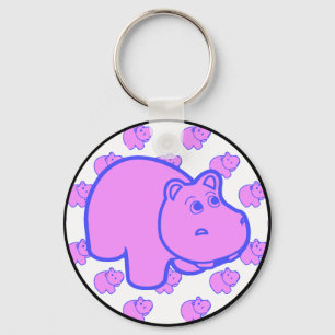 Purple Hippo Keychain