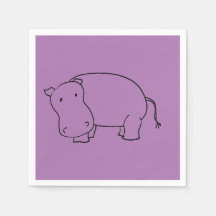purple hippo napkin