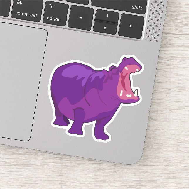 Purple Hippo Vector Sticker (Detail)