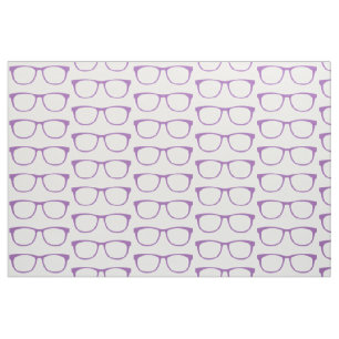 Purple Hipster Geek Glasses Fabric