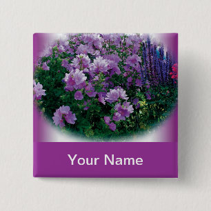 Purple hisbiscus flowers button