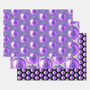 Purple Holiday Ornament Wrap Craft Paper