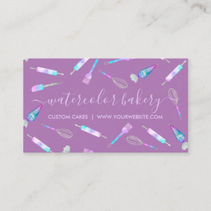 Purple Hologram Bakery Homemade Chef Patisserie Business Card