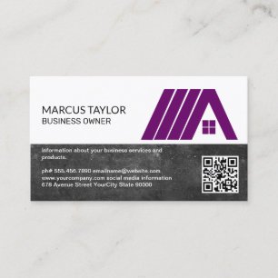 Purple Home Logo Real Estate Business Card