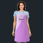 Purple Homemade with Love Personalized Kitchen Apron<br><div class="desc">Let's get baking, cooking and creating. Customize the name on this two-tone purple apron personalized apron. Seen here in with white typography in a stylish layout design. Encourage the chef in your life, a small business bakery owner, an aspiring culinary genius with a special gift. Perfect for baking those yummy...</div>