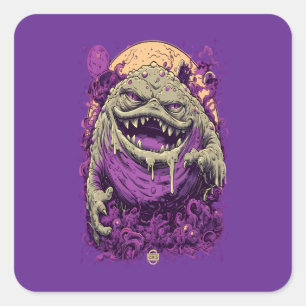 Purple Horned Monster Dark Comic Sticker