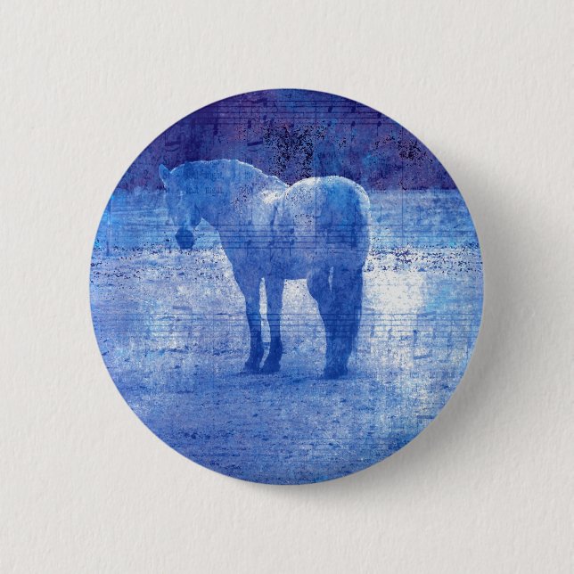 Purple Horse 2 Inch Round Button (Front)