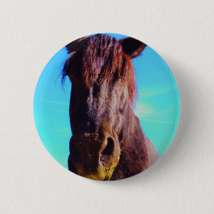 Purple Horse w/ Green Mouth 2 Inch Round Button