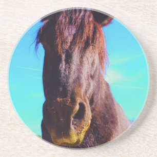 Purple Horse w/ Green Mouth Coaster