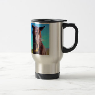 Purple Horse w/ Green Mouth Travel Mug