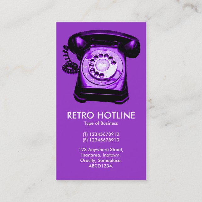 Purple Hot Line - Purple (9933CC) Business Card (Front)