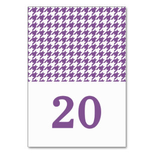 Purple Houndstooth Wedding Table Card