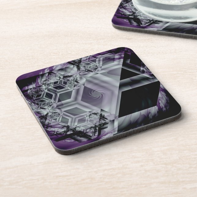 Purple Hue Cork Coaster (Left Side)