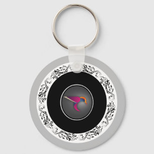 purple hummingbird keychain