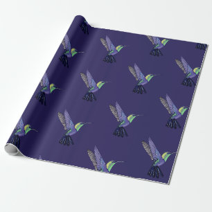 Purple Hummingbird Wrapping Paper