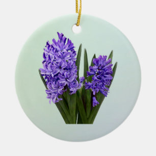 Purple Hyacinth Duo Ceramic Ornament