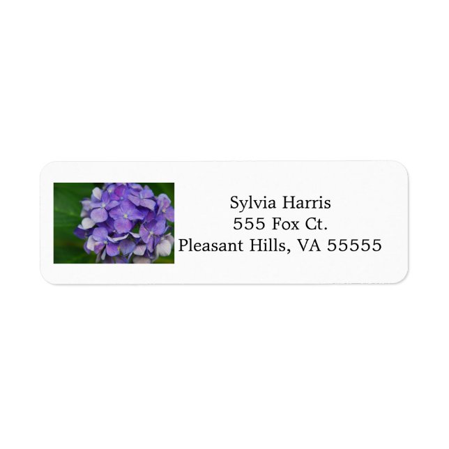 Purple Hydrangea Address Labels (Front)