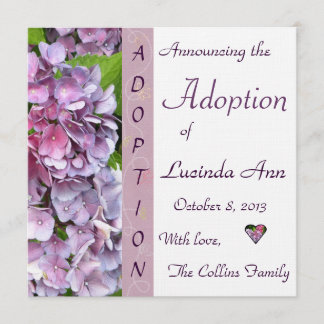 Purple Hydrangea Adoption Announcement