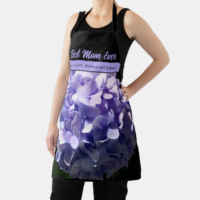 Purple Hydrangea best mom ever Apron (Insitu)
