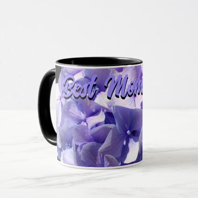 Purple Hydrangea best mom ever mom Mug (Front Left)