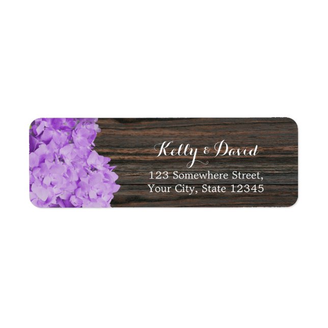 Purple Hydrangea Elegant Wood Rustic Wedding (Front)