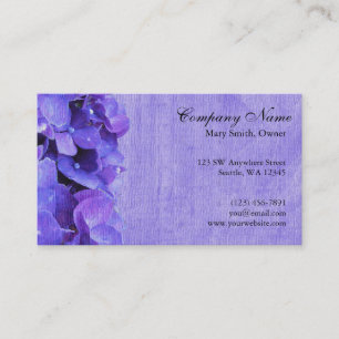 Purple Hydrangea Flower Custom Business Card