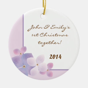 Purple Hydrangea Flower Personalized Name Ornament