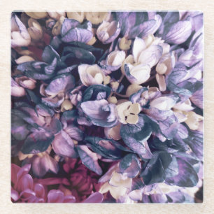 Purple Hydrangea Glass Coaster