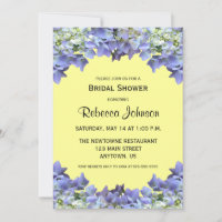 Purple Hydrangea on Yellow Bridal Shower