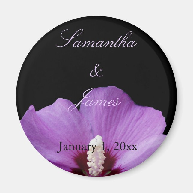 Purple Hydrangea Personal Wedding Magnet (Front)