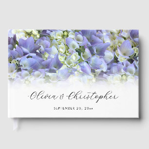 Purple Hydrangea Personalized Wedding Guest Book