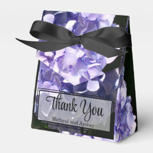 Purple hydrangea purple flower purple floral favor box