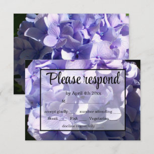 Purple hydrangea purple flower purple floral RSVP card