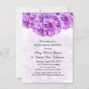 Purple hydrangea rehearsal dinner hydrangea4 invitation