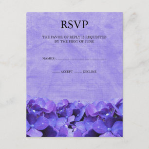 Purple Hydrangea RSVP Response Cards