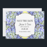 Purple Hydrangea Save the Date Announcement<br><div class="desc">Purple/lavender hydrangea is the background on the elegant Save the Date wedding announcement. Visit my store at www.zazzle.com/daisylin712 to find matching wedding invitation and RSVP. The background colour can be change by choosing the customize it button.</div>