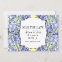 Purple Hydrangea Save the Date Announcement