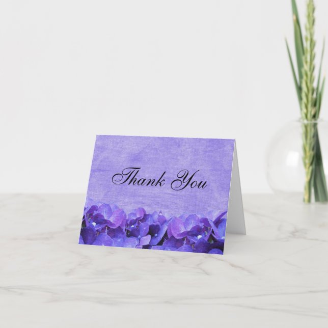 Purple Hydrangea Thank You Note Card (Front)