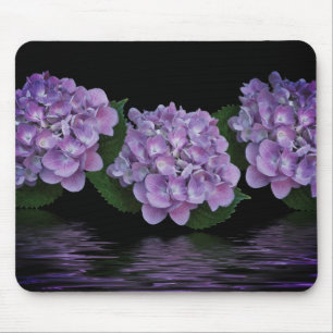 Purple Hydrangea Water Reflection Mouse Pad