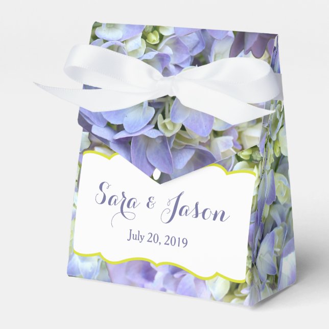 Purple Hydrangea Wedding Favor Box (Front Side)